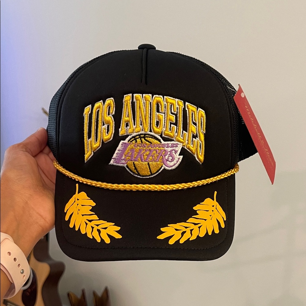 Mitchell & Ness Black and Yellow Los Angeles Lakers Cap